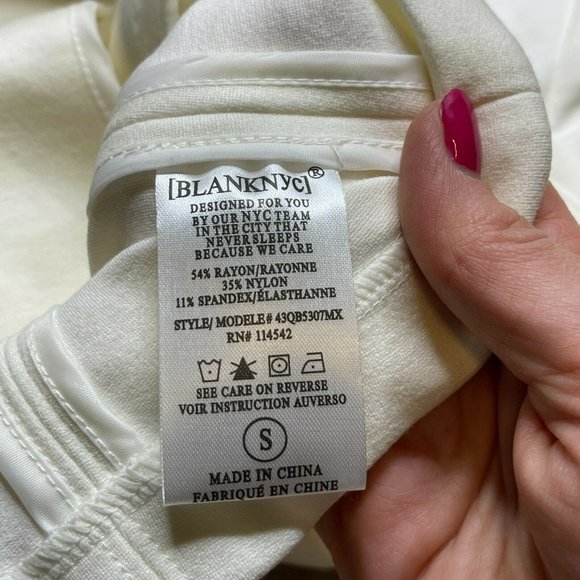 Blank NYC Jacket Small Womens Casual Zipper Moto White Ladies Casual New Classic - Picture 8 of 11